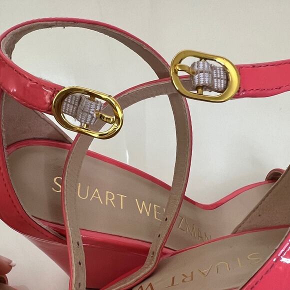 Stuart Weitzman Nudistcurve 85 Wedge Heels Salmon Womens 6 Like New - Picture 6 of 12